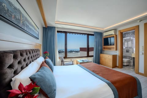 Bed, Natural landscape, Photo of the whole room, Bedroom, Sea view