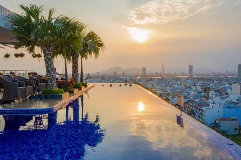 Swimming pool, Sunrise, Sunset