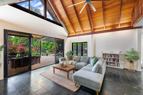Living room, Seating area, Garden view