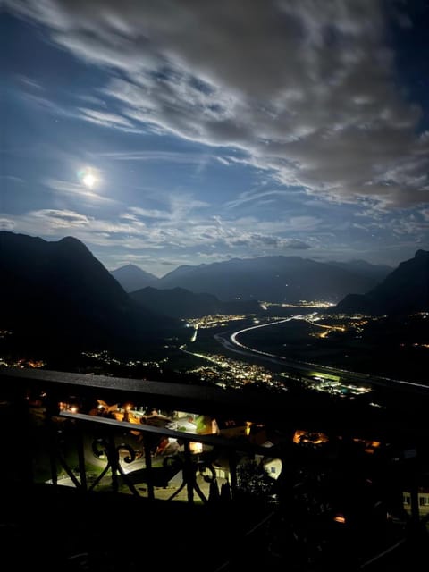 Night, Natural landscape, Bird's eye view, Mountain view