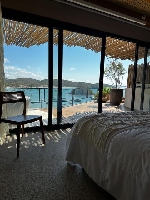 Bed, Natural landscape, Balcony/Terrace, Sea view