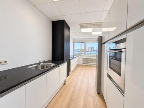 Kitchen or kitchenette, oven, stove