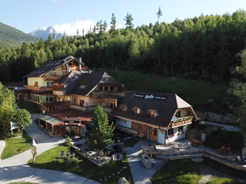 Property building, Natural landscape, Bird's eye view, Mountain view