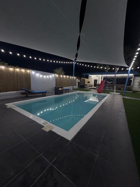 Night, Pool view, Swimming pool