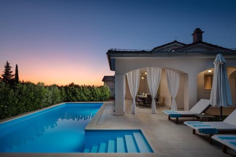 Property building, Night, Swimming pool, Sunset