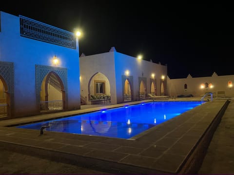 Night, Pool view, Swimming pool
