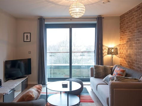 Bed, Living room, Seating area