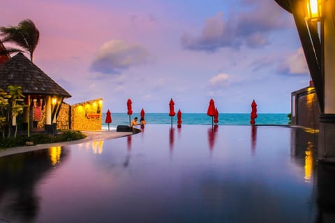 Pool view, Swimming pool, Sunset
