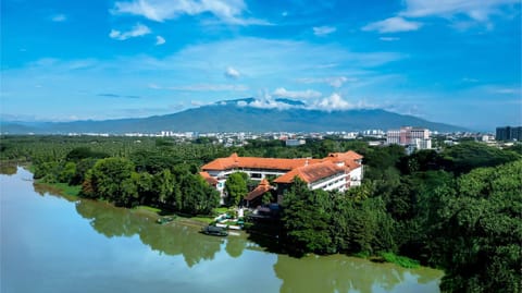 Property building, Natural landscape, Bird's eye view, River view