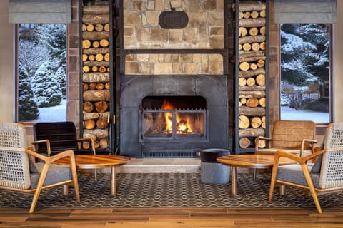 Lobby or reception, fireplace