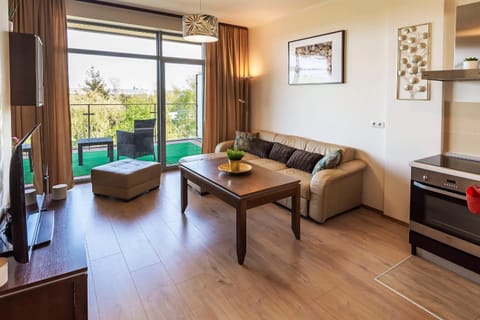 Living room, Seating area, Garden view