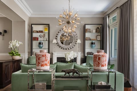Living room, fireplace