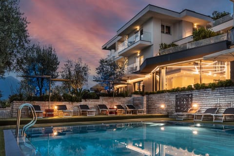 Property building, Night, Swimming pool, Sunset