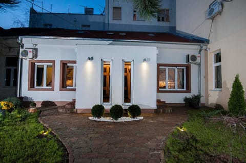 Property building, Night, Garden, Garden view