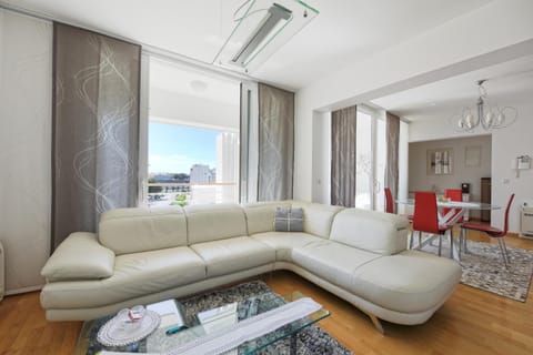 Living room, Seating area, Sea view, air conditioner