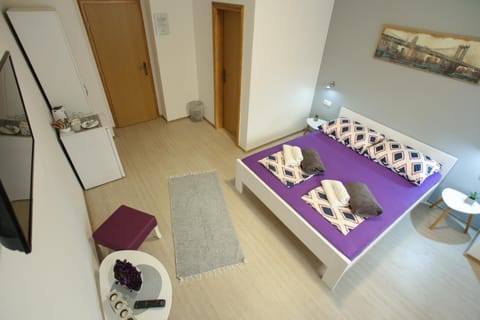 Bed, Photo of the whole room, Bedroom, towels, wardrobe, air conditioner