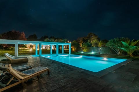 Night, Pool view, Swimming pool