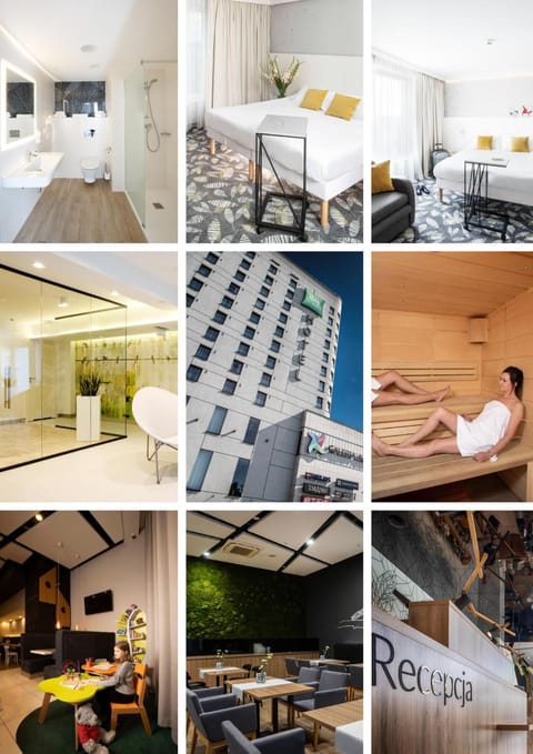 Property building, Restaurant/places to eat, Bed, Sauna, Lobby or reception, Photo of the whole room, Seating area, Bedroom