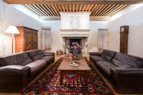 Living room, fireplace