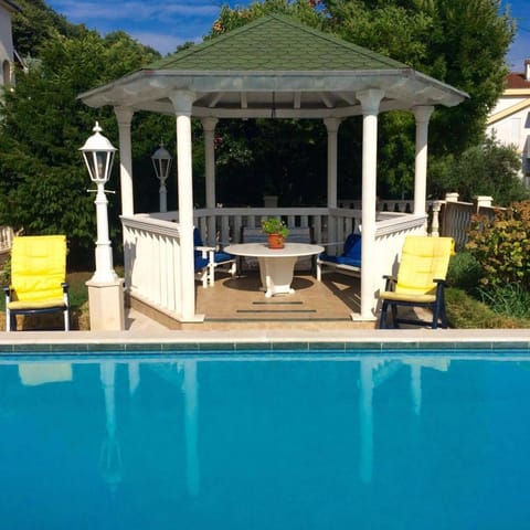 Property building, Patio, Swimming pool