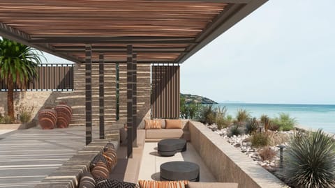 Day, Natural landscape, View (from property/room), Balcony/Terrace, Seating area, Beach, Sea view