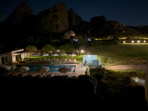 Night, Natural landscape, Pool view