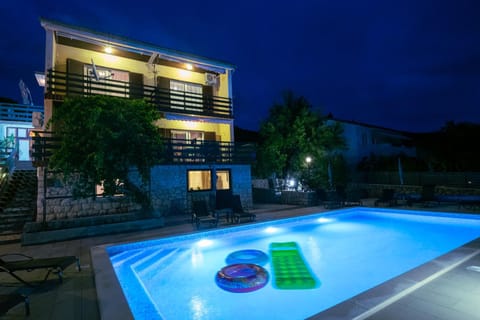 Property building, Swimming pool, Sunset