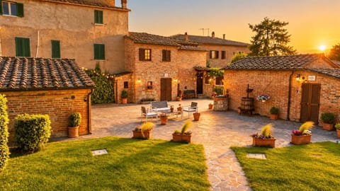Property building, Spring, Natural landscape, Garden, Sunset