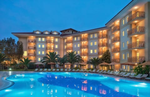 Property building, Night, Pool view, Swimming pool, Sunset