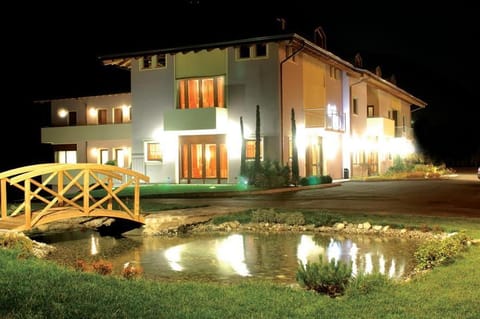 Property building, Night, Garden, Garden view