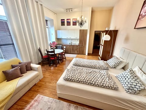 Bed, Kitchen or kitchenette, Living room, Photo of the whole room, Seating area, Dining area, Bedroom