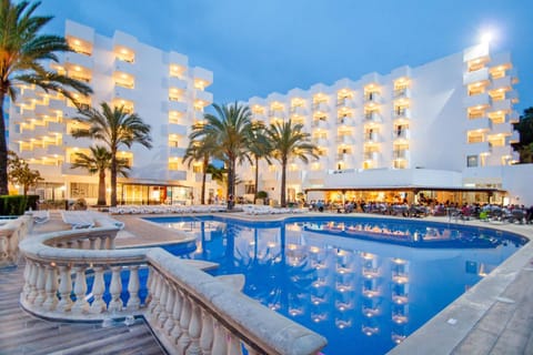 Property building, Swimming pool, Sunset