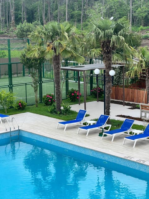 Pool view, sunbed