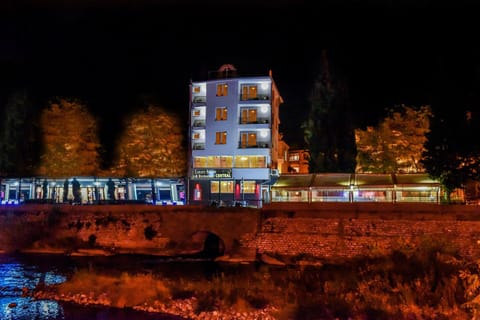 Property building, Restaurant/places to eat, Facade/entrance, Property logo or sign, Natural landscape, Casino, Children play ground, Fishing, Nightclub / DJ, View (from property/room), Evening entertainment, Logo/Certificate/Sign, Text overlay, City view, Garden view, Landmark view, Mountain view, River view, Street view, Sports