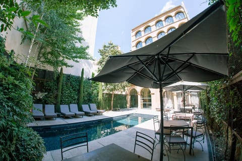 Patio, Pool view, Swimming pool, sunbed