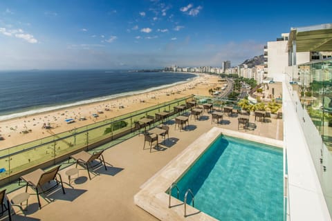View (from property/room), Balcony/Terrace, Beach, Landmark view, Pool view, Sea view, Swimming pool
