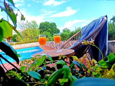 Patio, Spring, Day, Natural landscape, Garden, Food and drinks, Garden view, Pool view, Swimming pool, Drinks, sunbed