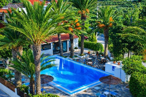 Property building, Garden, Pool view, Swimming pool, Sunset, sunbed