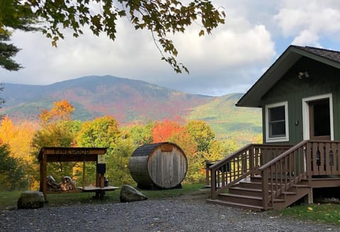 Property building, Sauna, Autumn, Mountain view