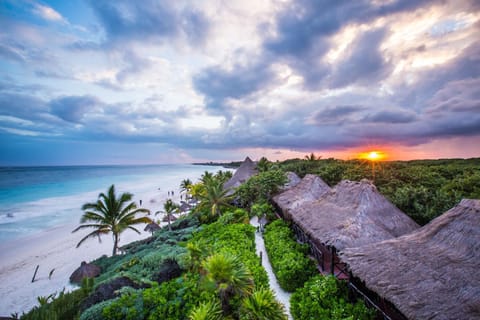Property building, Bird's eye view, Beach, Sea view, Sunset