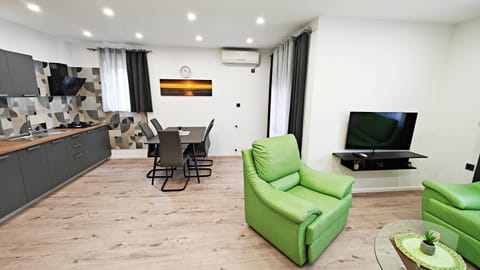 Living room, kitchen