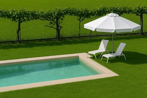 Spring, Garden view, Pool view, Swimming pool, sunbed