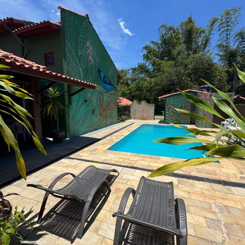 Swimming pool, sunbed