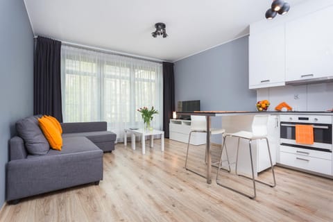 TV and multimedia, Kitchen or kitchenette, Living room, Photo of the whole room, Seating area, Dining area, City view
