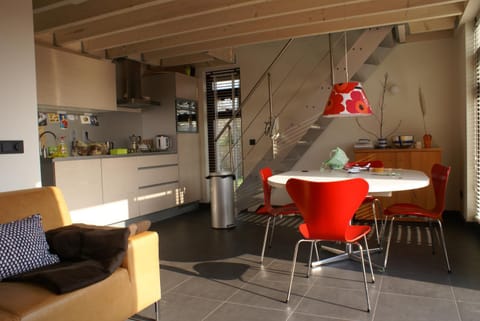 Kitchen or kitchenette, Living room, Dining area