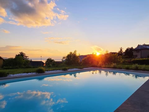 Pool view, Swimming pool, Sunset