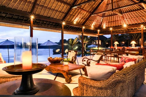 Seating area, Pool view, Sea view, Sunset