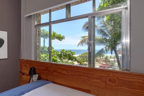 Bed, Natural landscape, Bedroom, Sea view