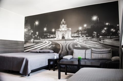 Bed, Living room, Photo of the whole room, Decorative detail, Seating area, On site