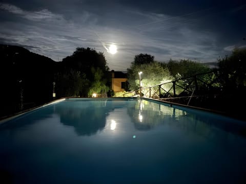 Night, Natural landscape, Pool view